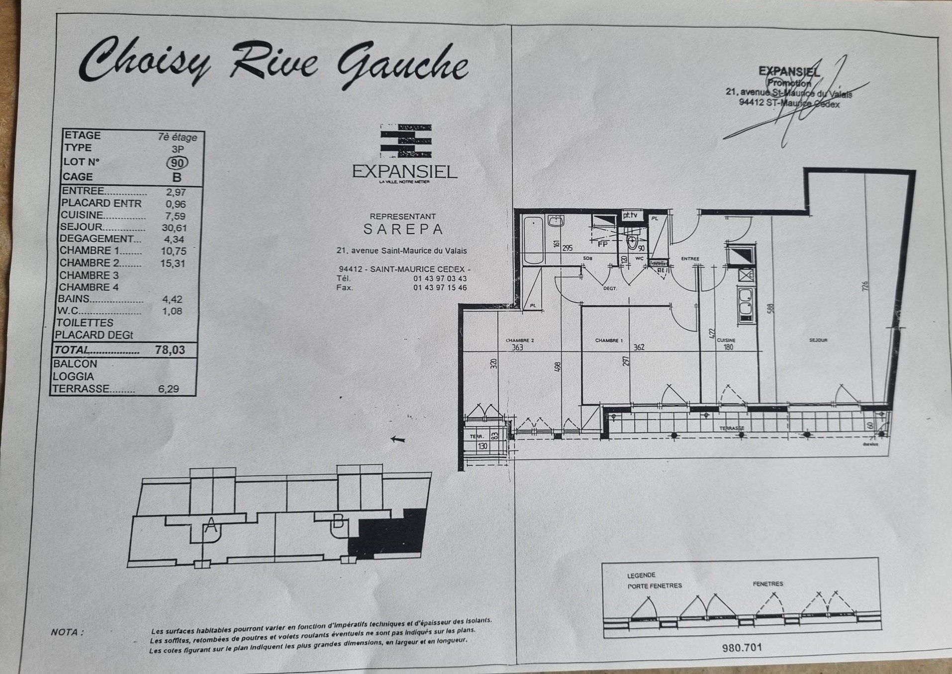 appartement 4 Pièces en vente sur CHOISY LE ROI (94600)